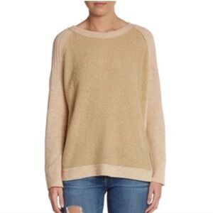 Free People Oversized Lightweight Wool Camel Knitted Sweater Sz S